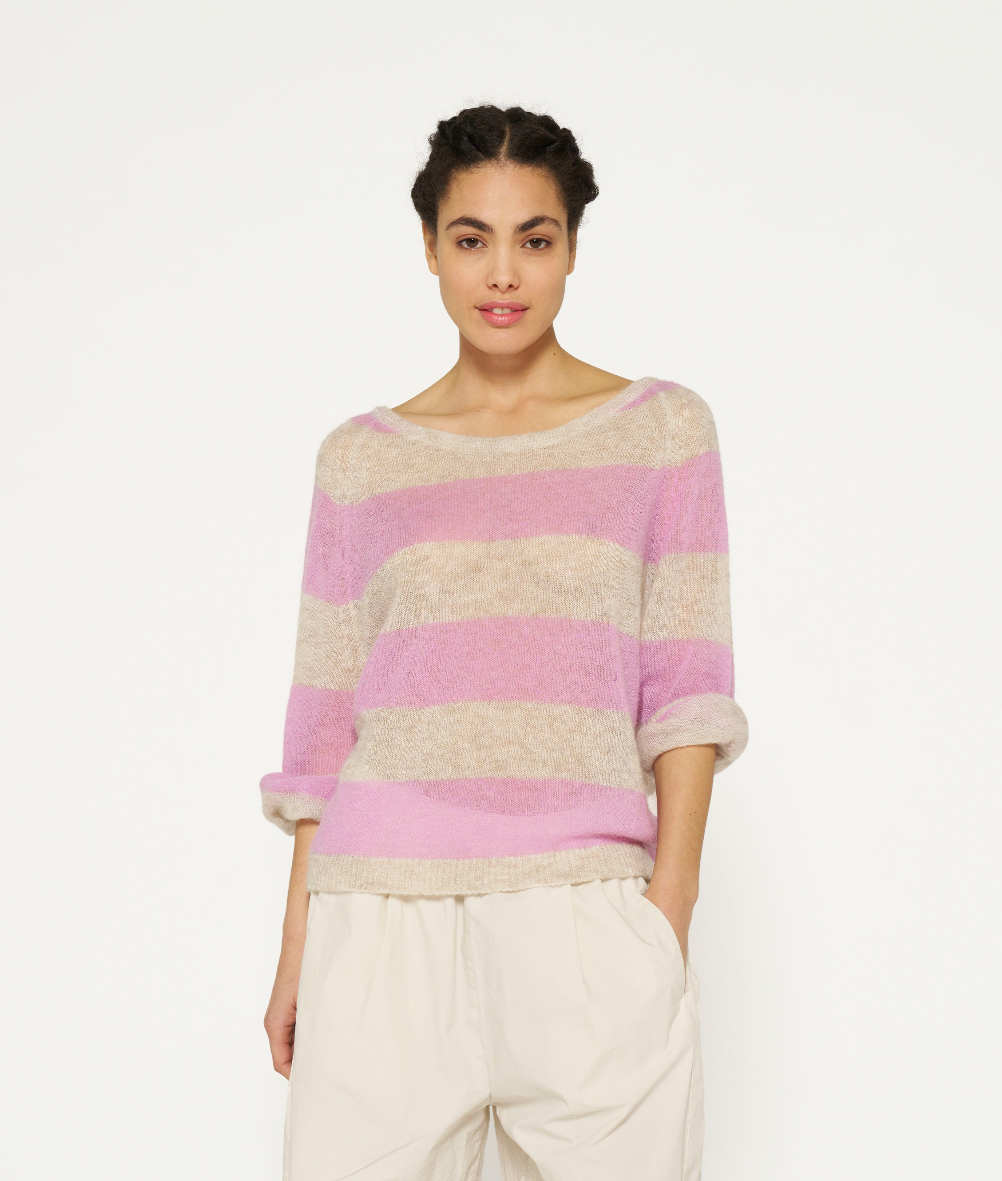 sweater thin knit stripes